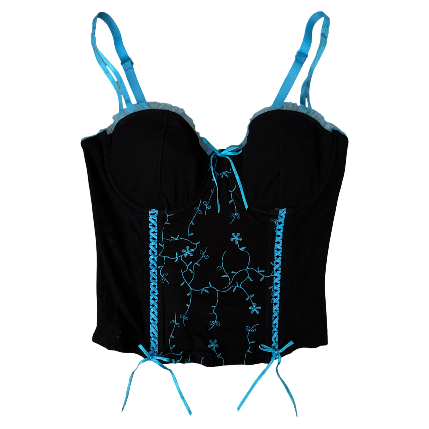 Y2K Dead Stock Embroidered Corset Bustier