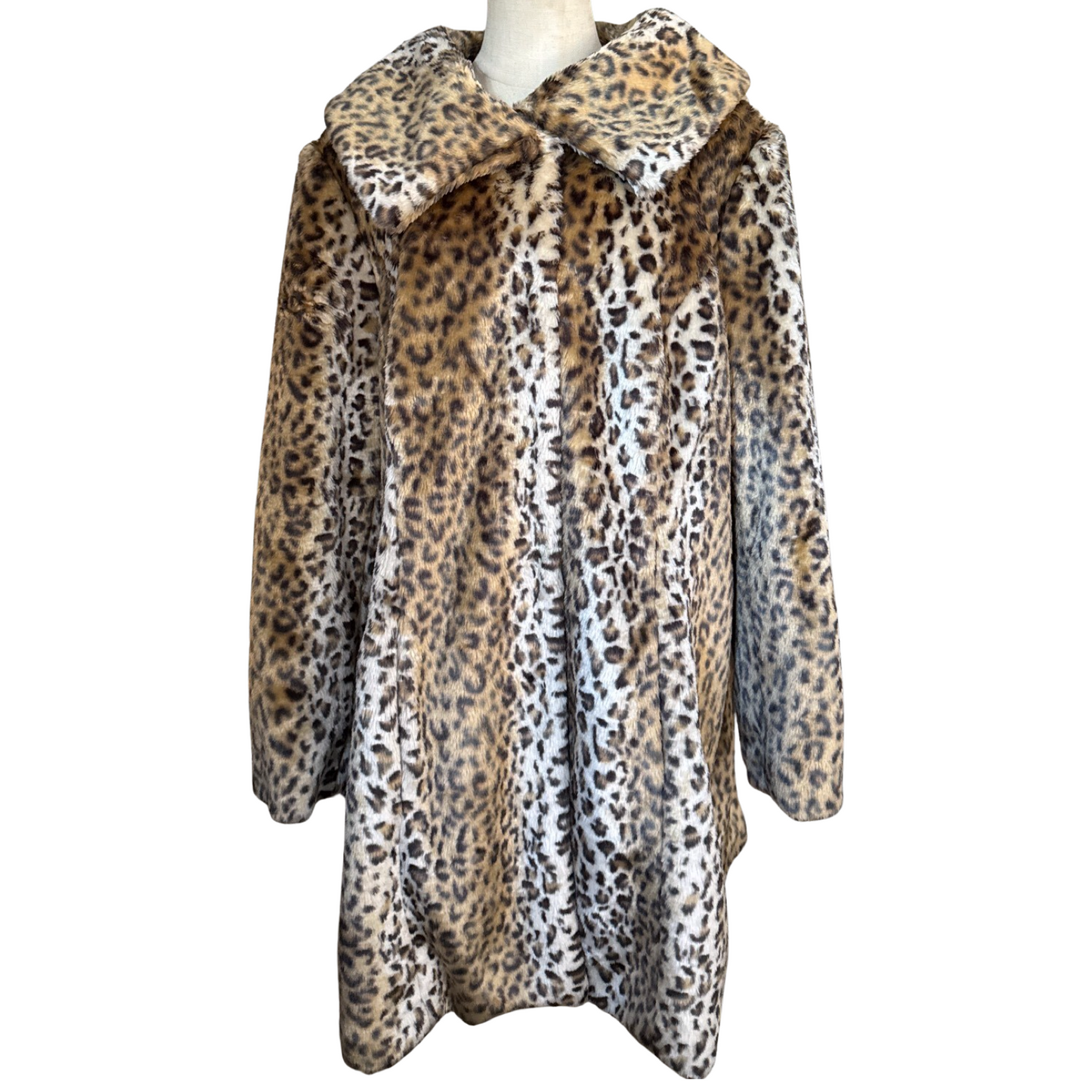 Vintage Leopard Faux Fur Coat