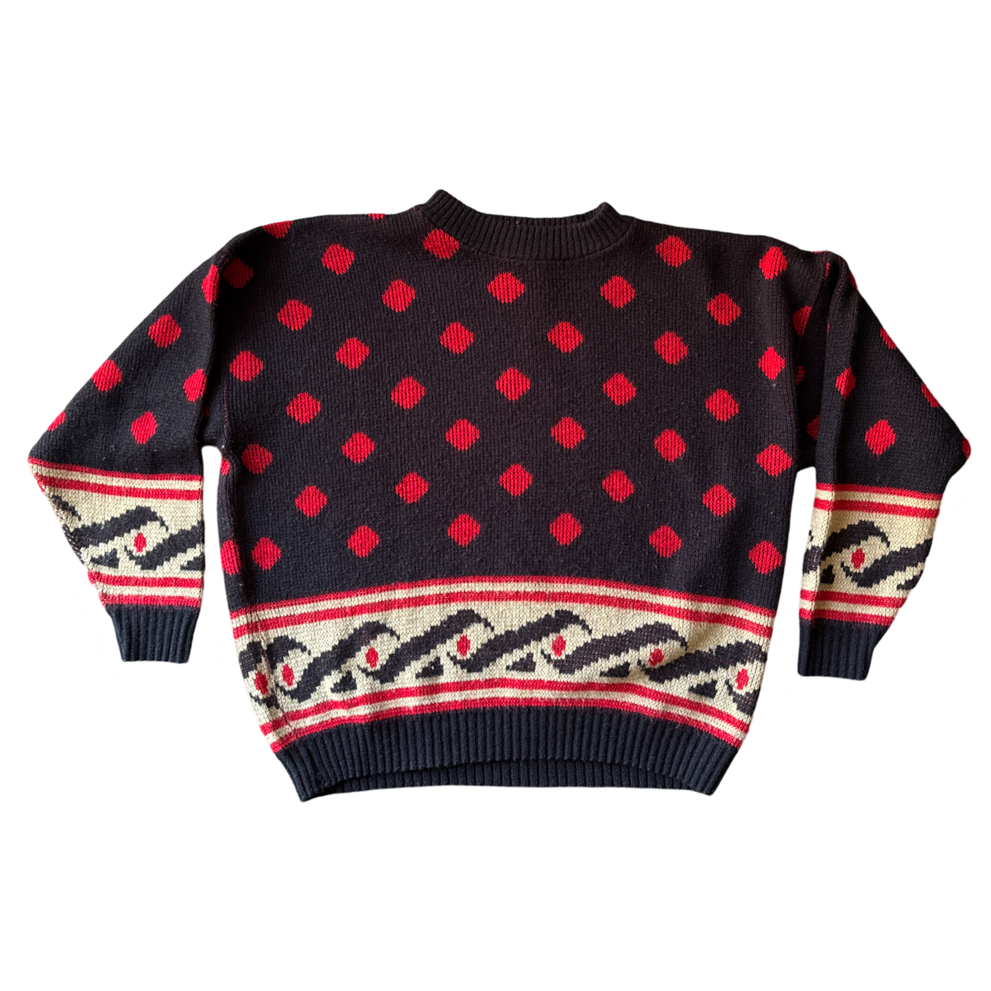 Vintage Printed Crew Neck Sweater