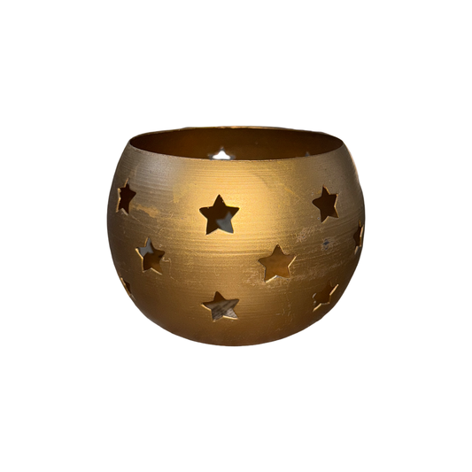 Vintage Brass Celestial Star Candle Holder