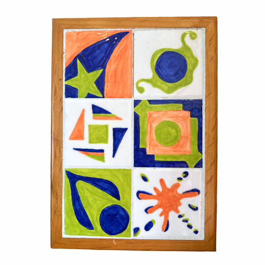 Vintage Handmade Ooak Tile Wall Art