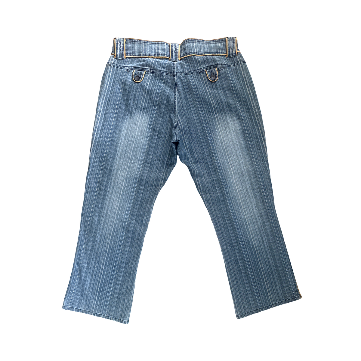 Vintage Y2K Pinstripe Embellished Flare Bootcut Jeans