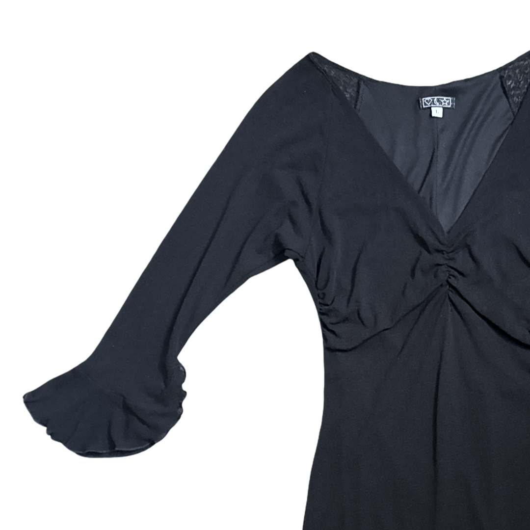 Vintage 90s Flare Sleeve Mini Dress