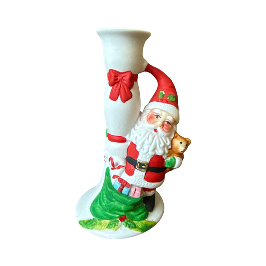 Vintage Christmas Santa Candle Holder