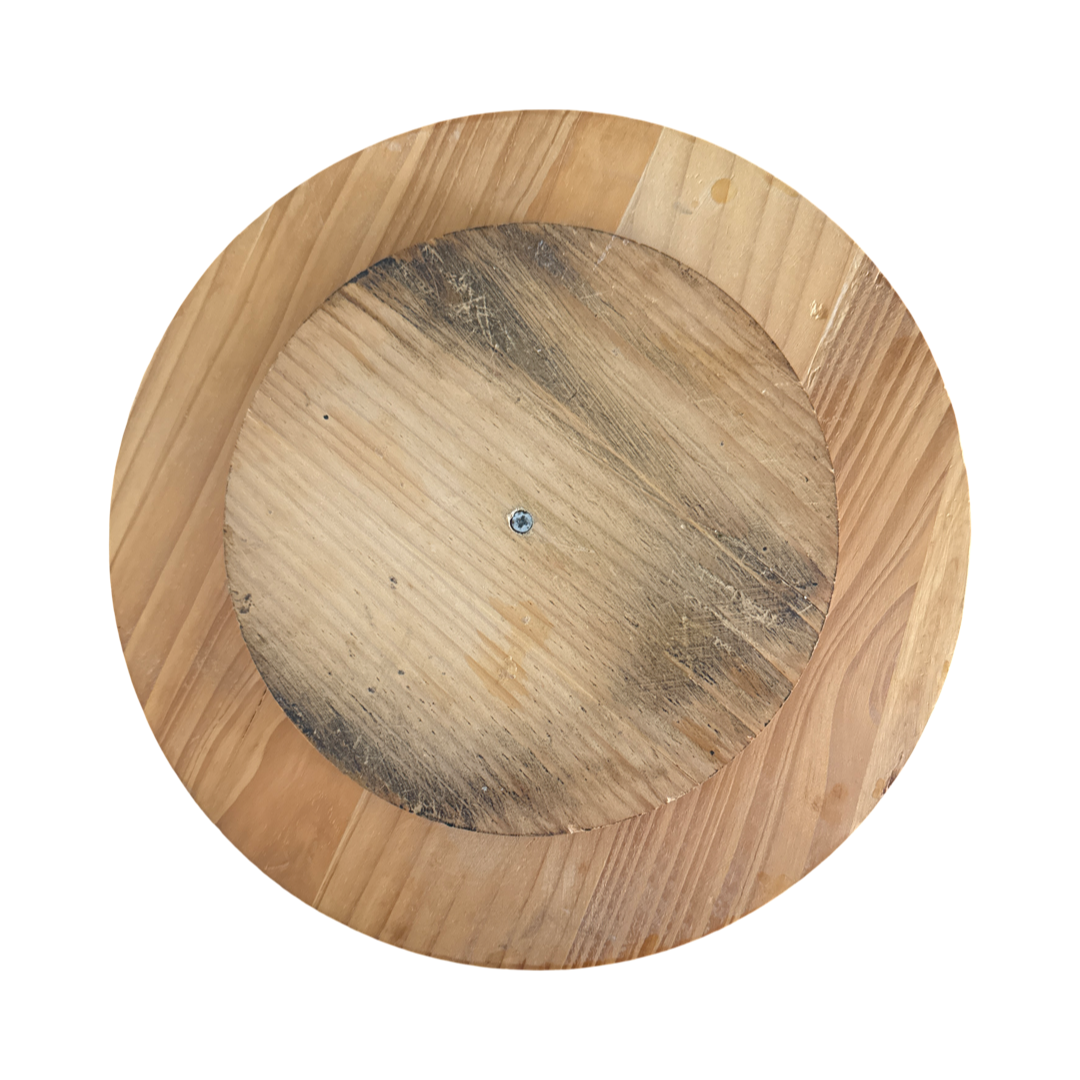 Vintage MCM Wooden Tabletop Lazy Susan Tray with Napkin Holder