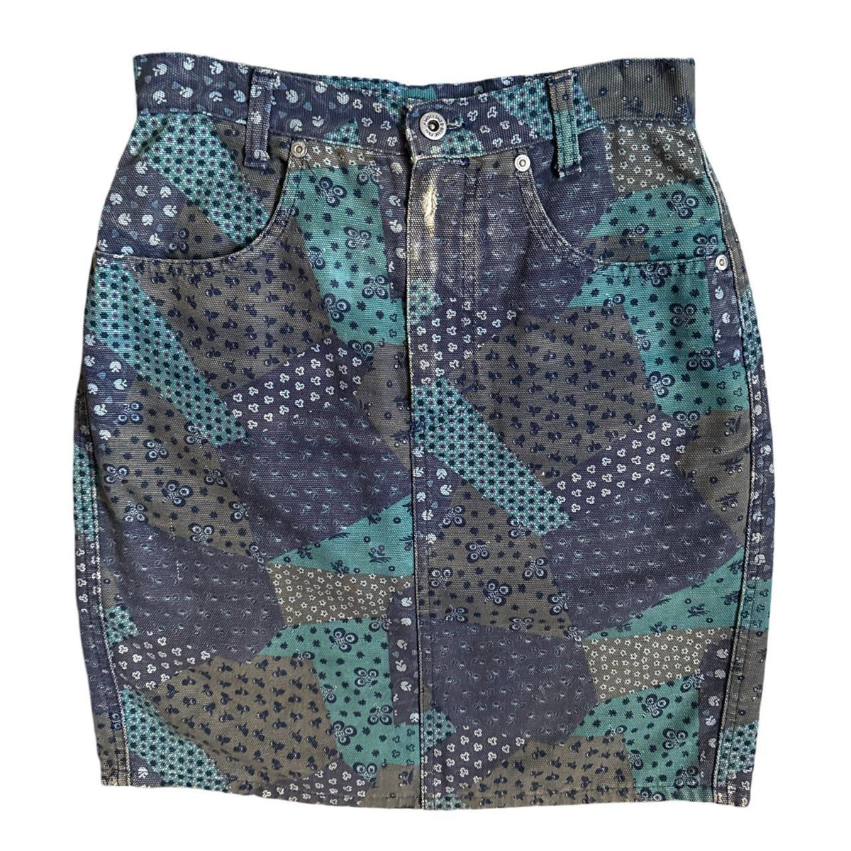 Ditsy Denim Mini Skirt