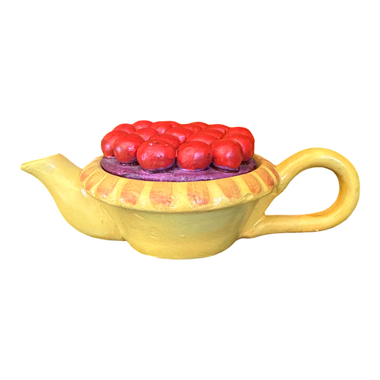 Vintage Mini Cherry Pie Teapot Trinket