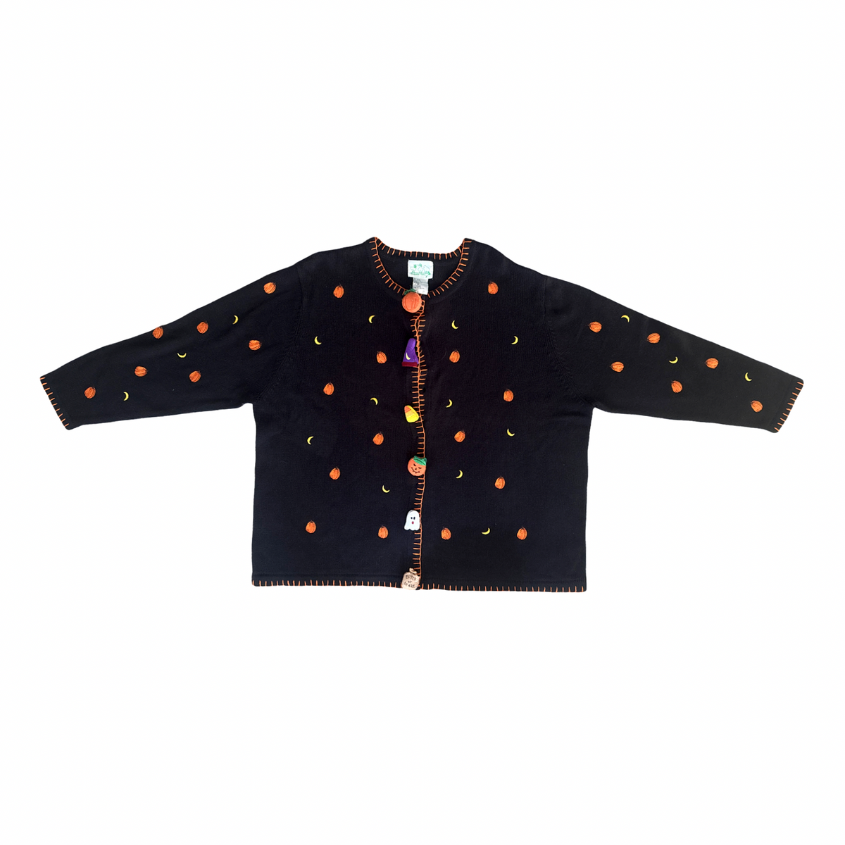 Vintage Dead Stock Halloween Embellished Button up Knit Sweater