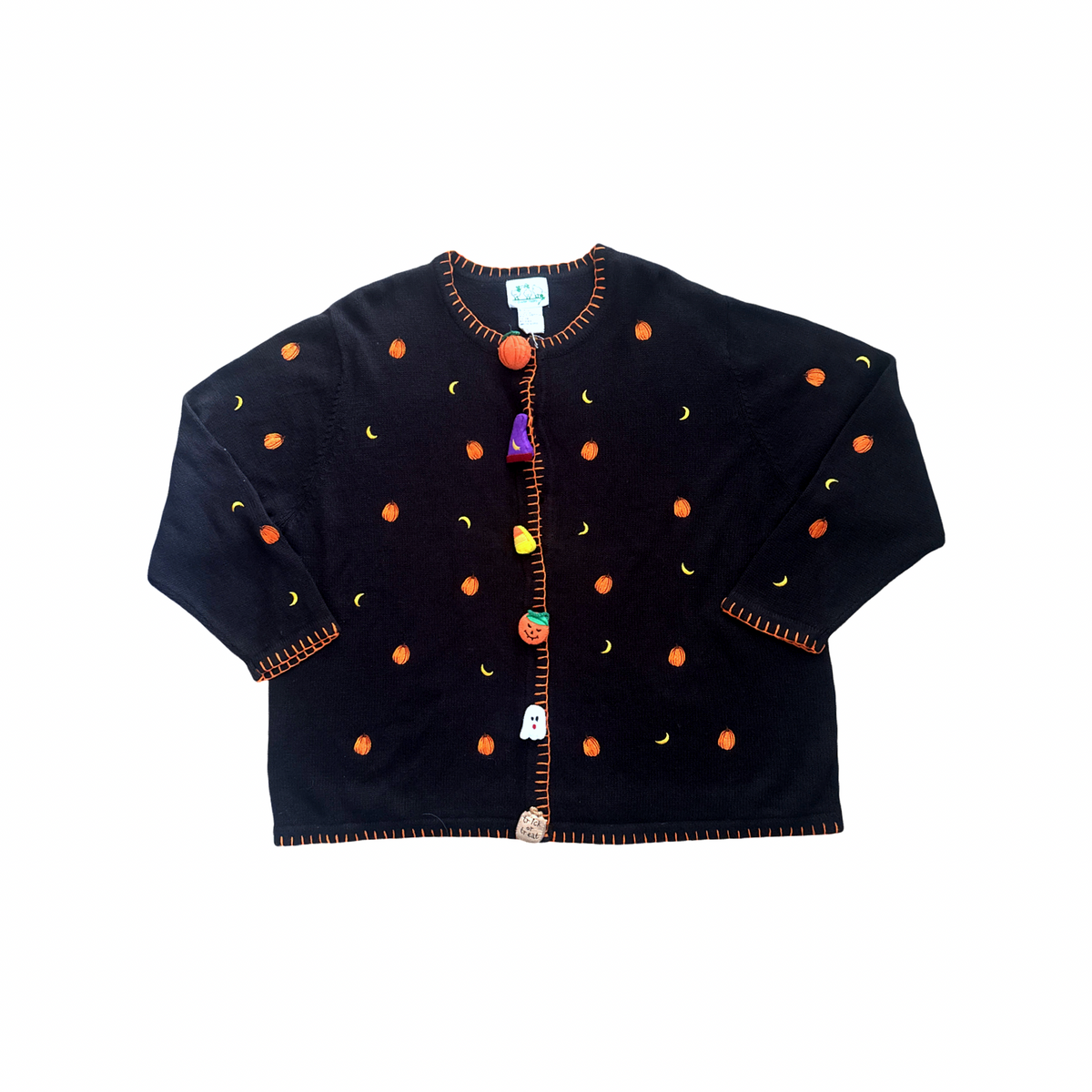 Vintage Dead Stock Halloween Embellished Button up Knit Sweater