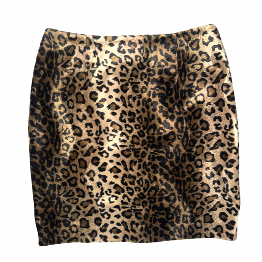 Vintage Leopard Faux Fur Skirt