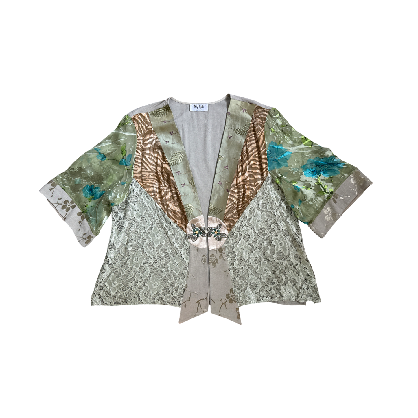 Vintage 90s Earthy Beaded Kimono