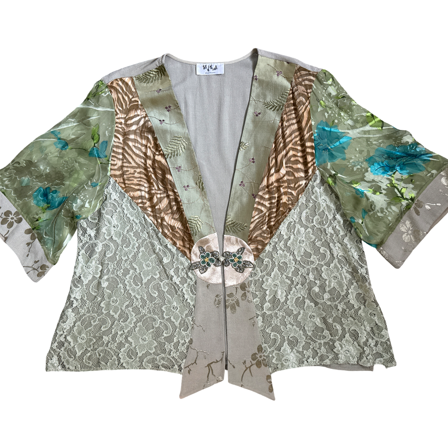 Vintage 90s Earthy Beaded Kimono