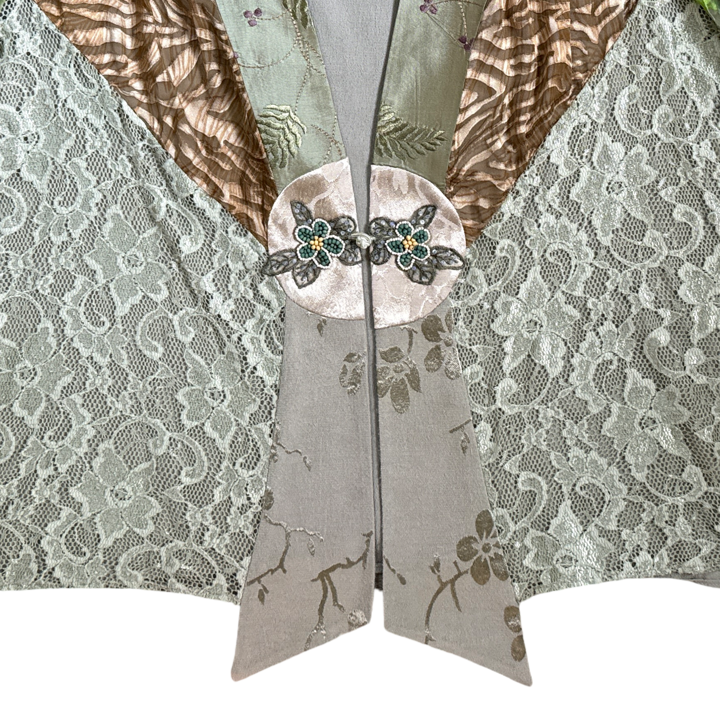 Vintage 90s Earthy Beaded Kimono