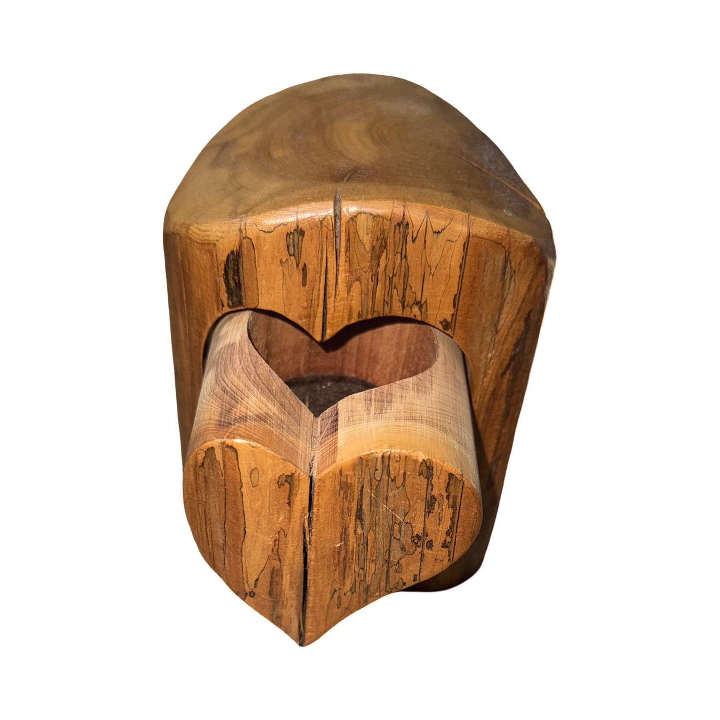 Vintage 70s Wooden Heart Trinket Box