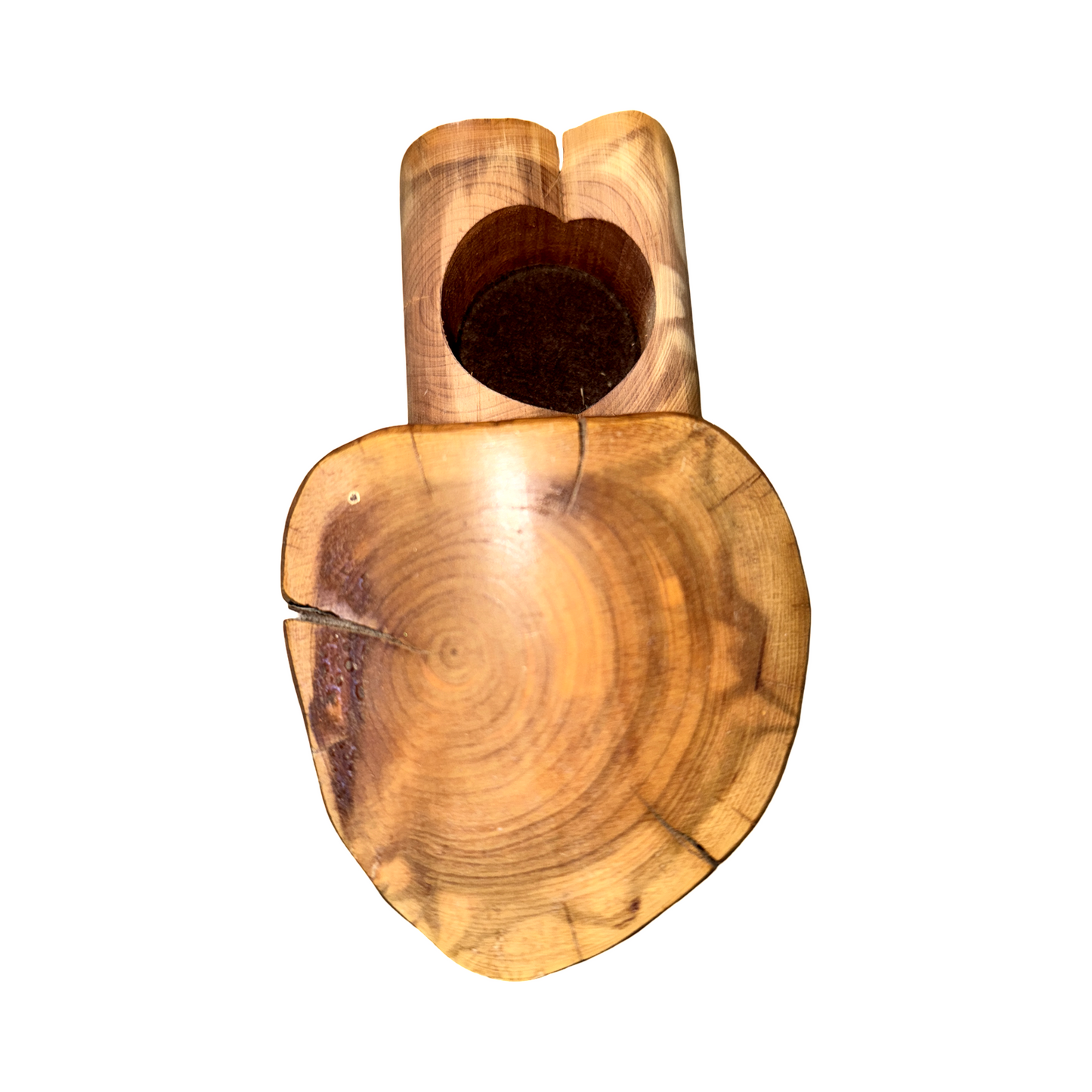 Vintage 70s Wooden Heart Trinket Box