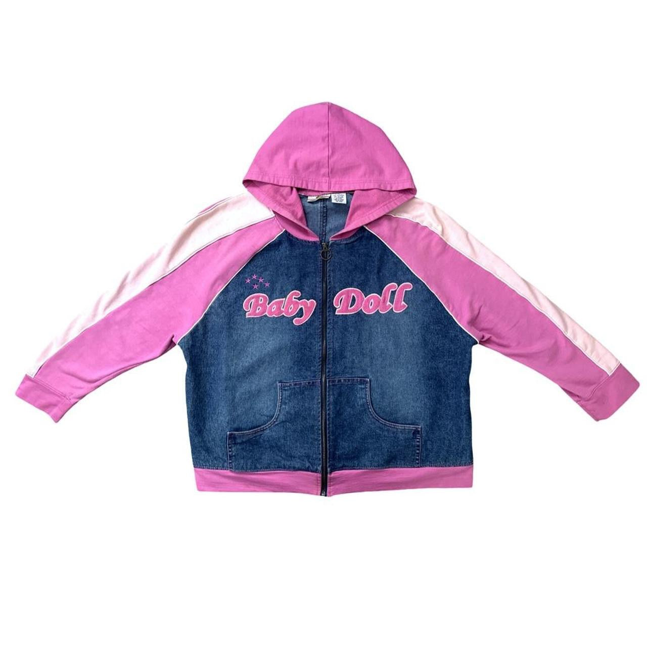 Vintage Y2K Denim “Babydoll” Zip Up Hoodie