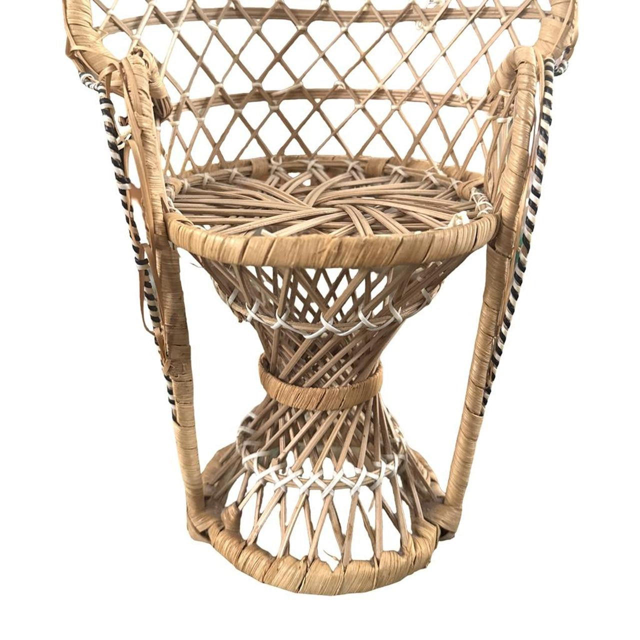 Vintage Mini Wicker Peacock Chair