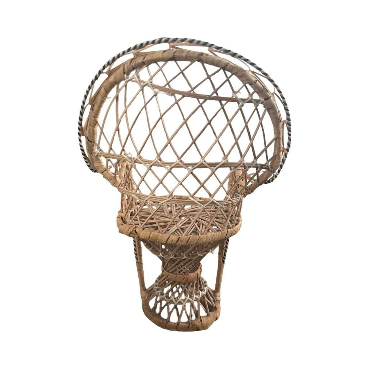 Vintage Mini Wicker Peacock Chair