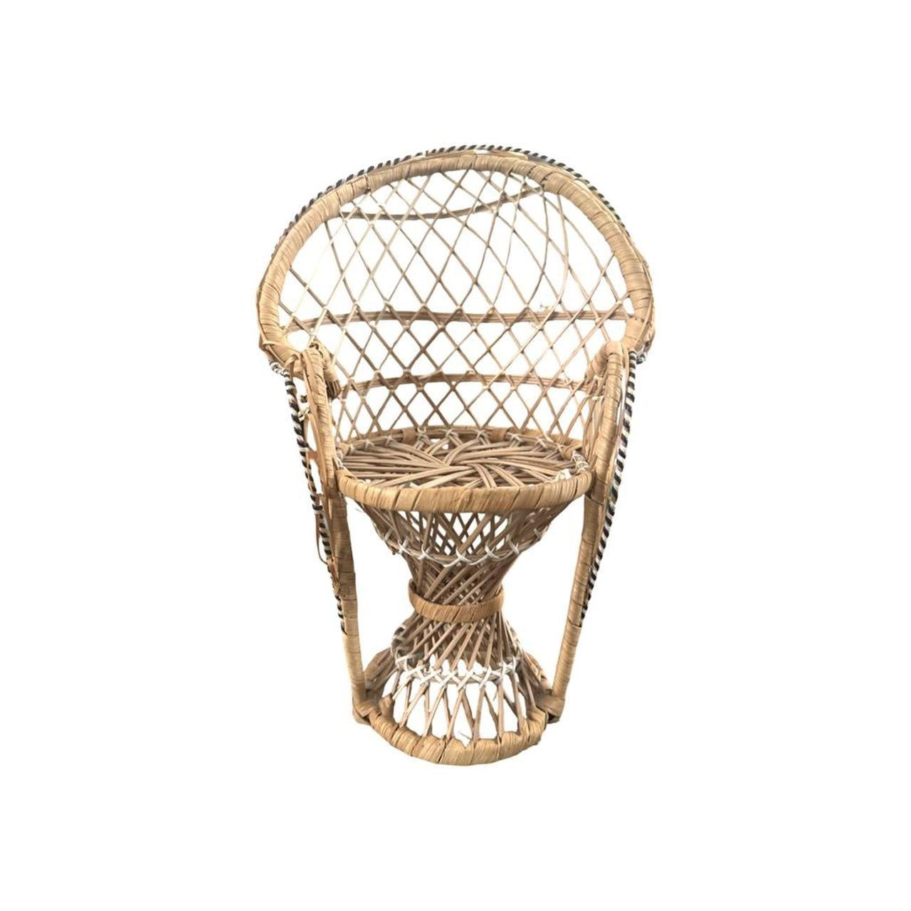 Vintage Mini Wicker Peacock Chair