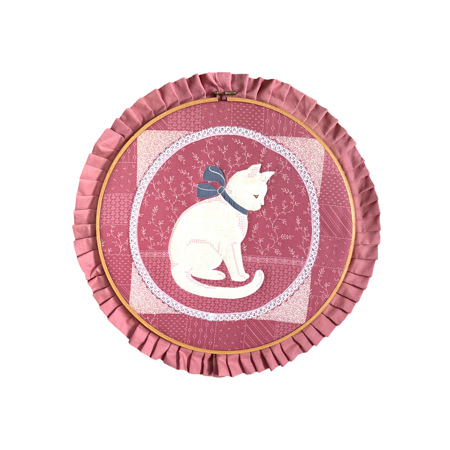 Vintage Quilted Cat Wall Hang