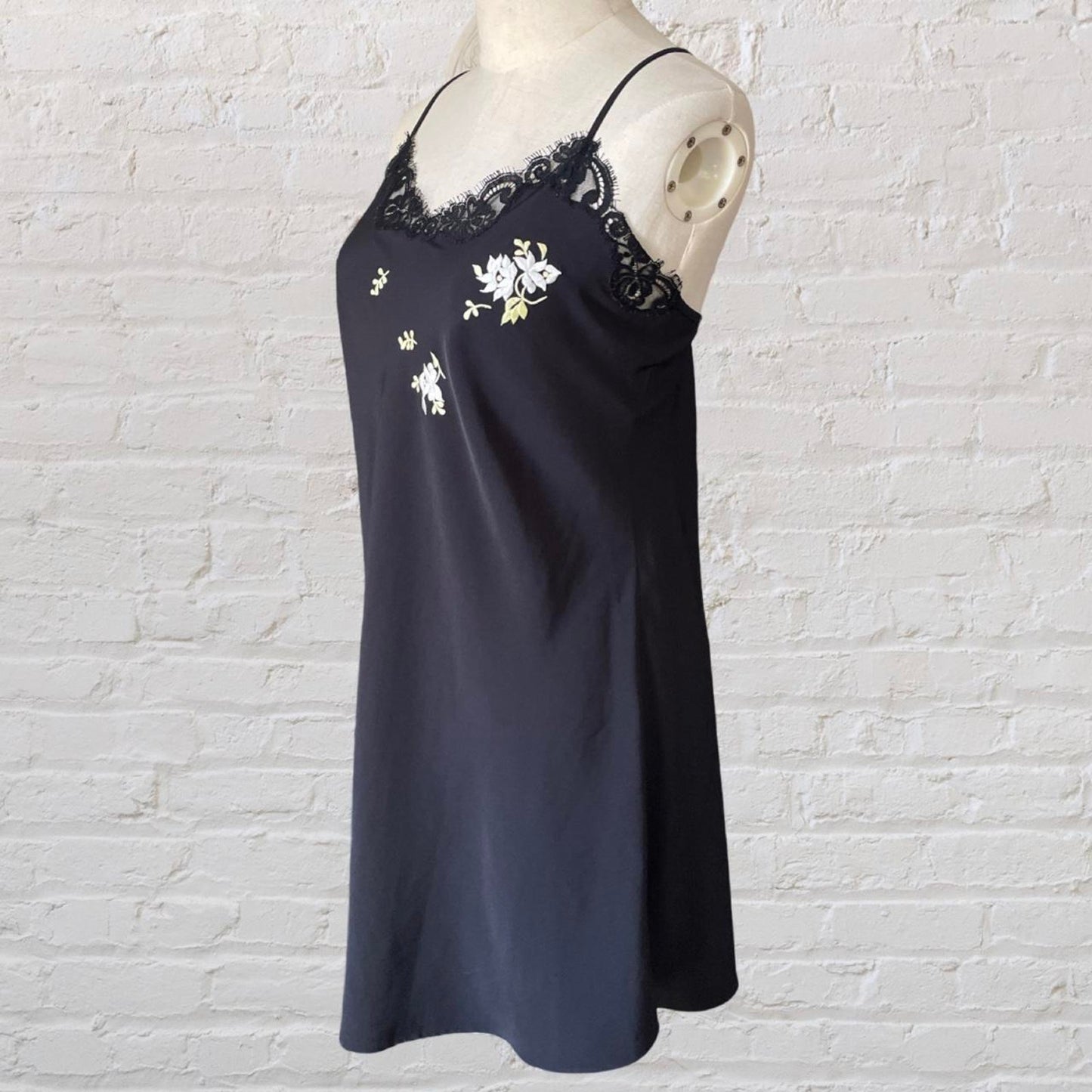 Vintage 90s Floral Embroidered Slip Dress